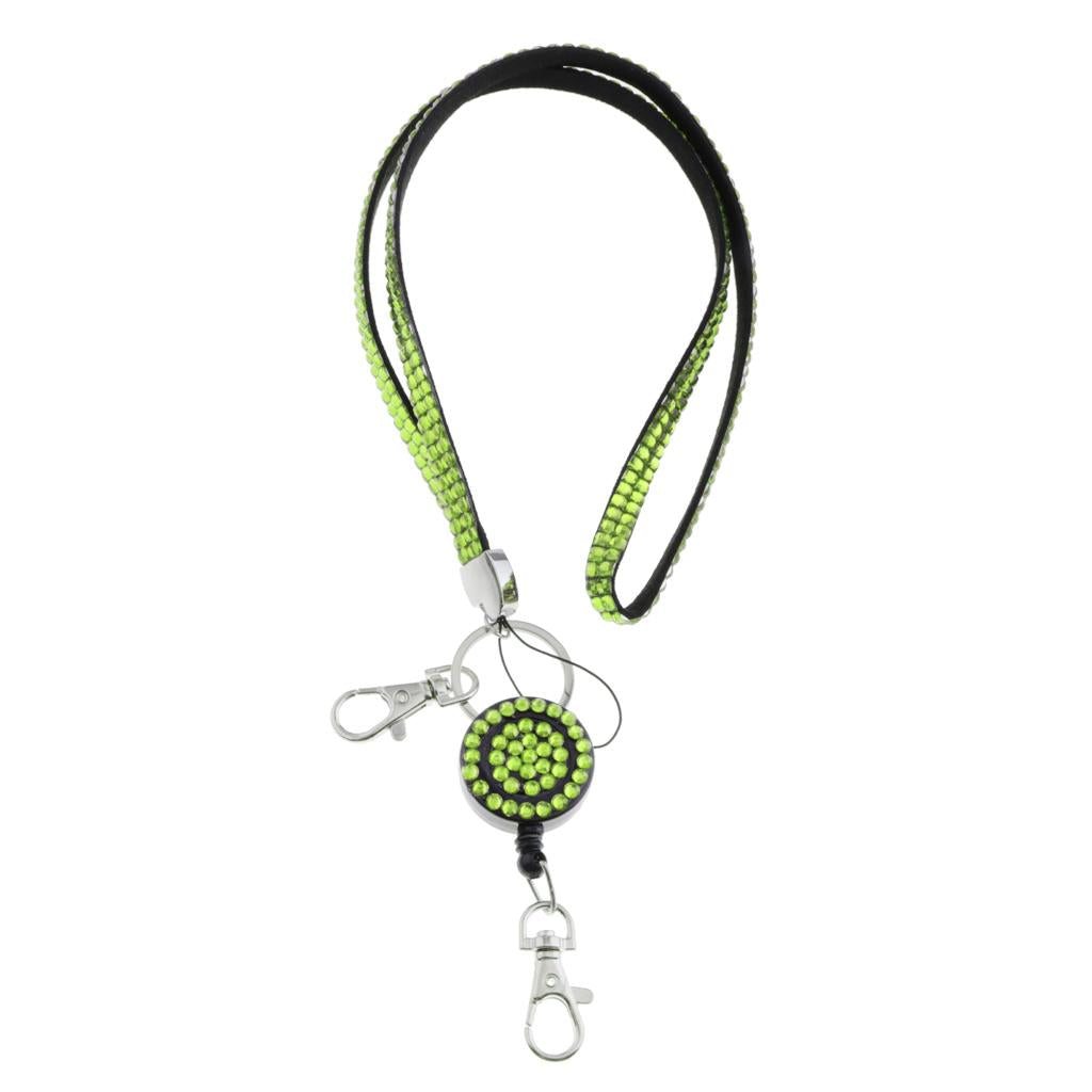 Lanyard ID Badge Card Holder Sparkling Phone Keys Neck Straps Light Green