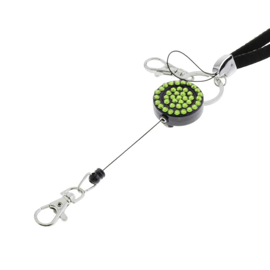 Lanyard ID Badge Card Holder Sparkling Phone Keys Neck Straps Light Green