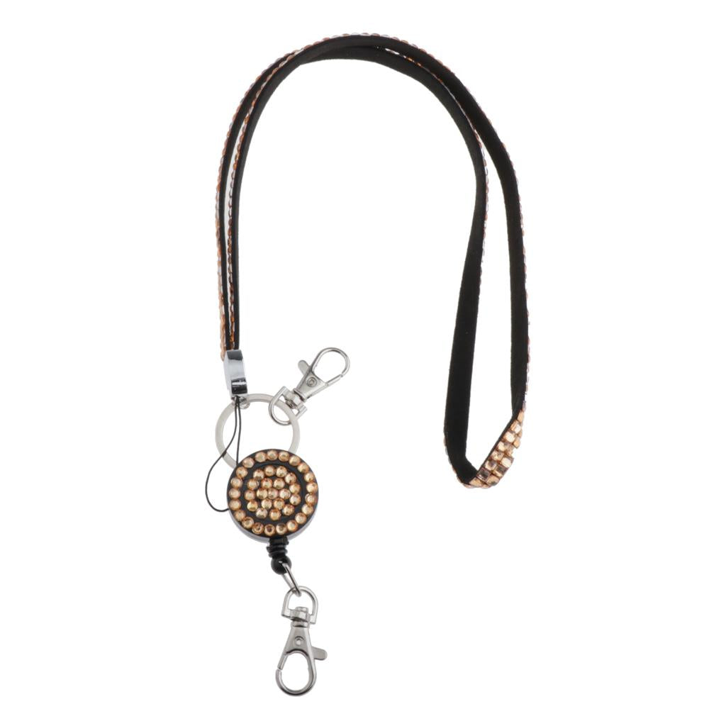 Lanyard ID Badge Card Holder Sparkling Phone Keys Neck Straps Champaign