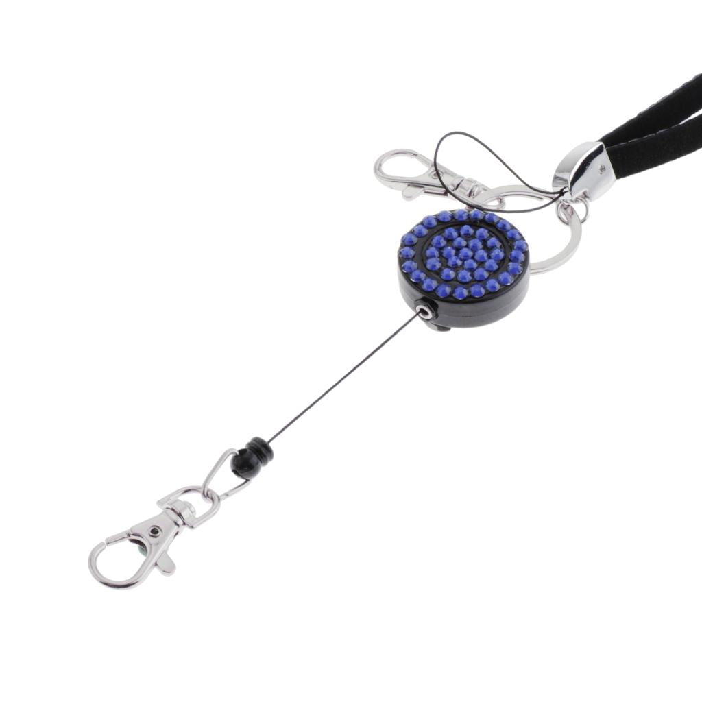 Lanyard ID Badge Card Holder Sparkling Phone Keys Neck Straps Dark Blue