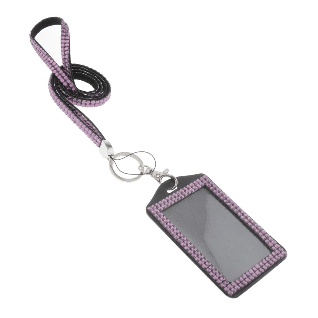 Shining ID Badge Holder w/ Lanyard Business Card Case School Office Supplies others