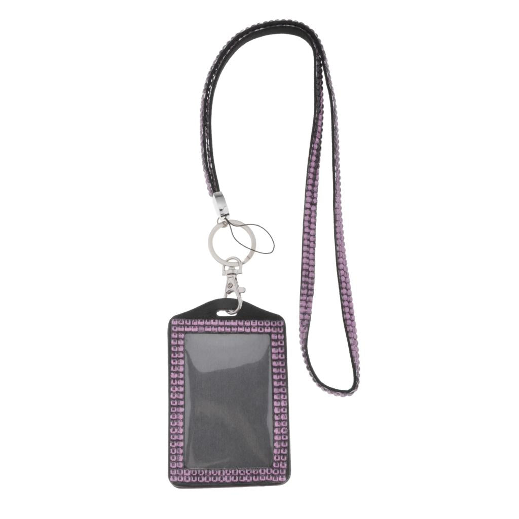 Shining ID Badge Holder w/ Lanyard Business Card Case School Office Supplies others