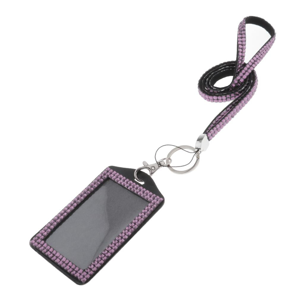 Shining ID Badge Holder w/ Lanyard Business Card Case School Office Supplies others