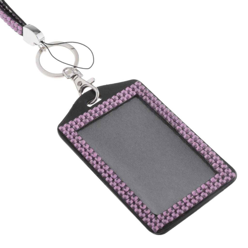 Shining ID Badge Holder w/ Lanyard Business Card Case School Office Supplies others