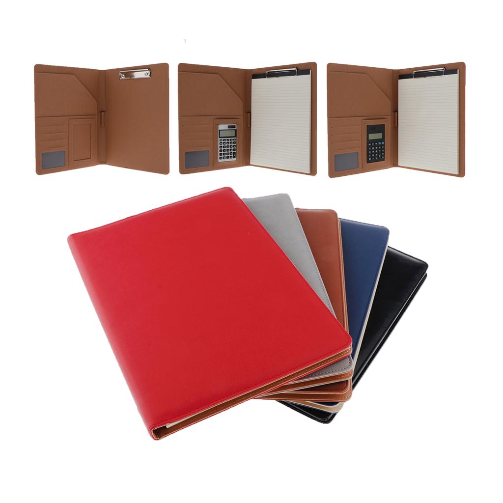 A4 Document Folder Organiser PU Leather Briefcase Interview Fashion Supply Brown