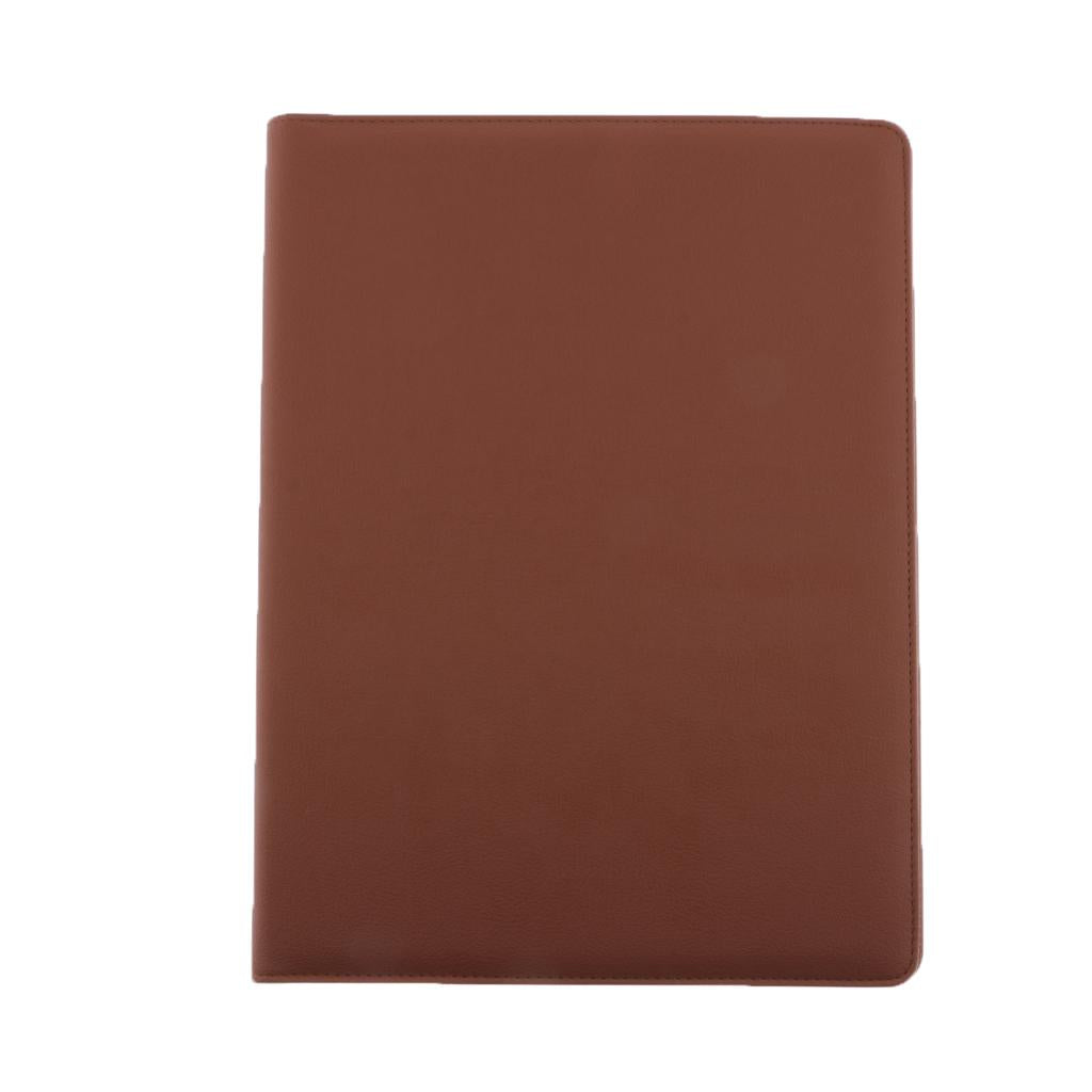 A4 Document Folder Organiser PU Leather Briefcase Interview Fashion Supply Brown