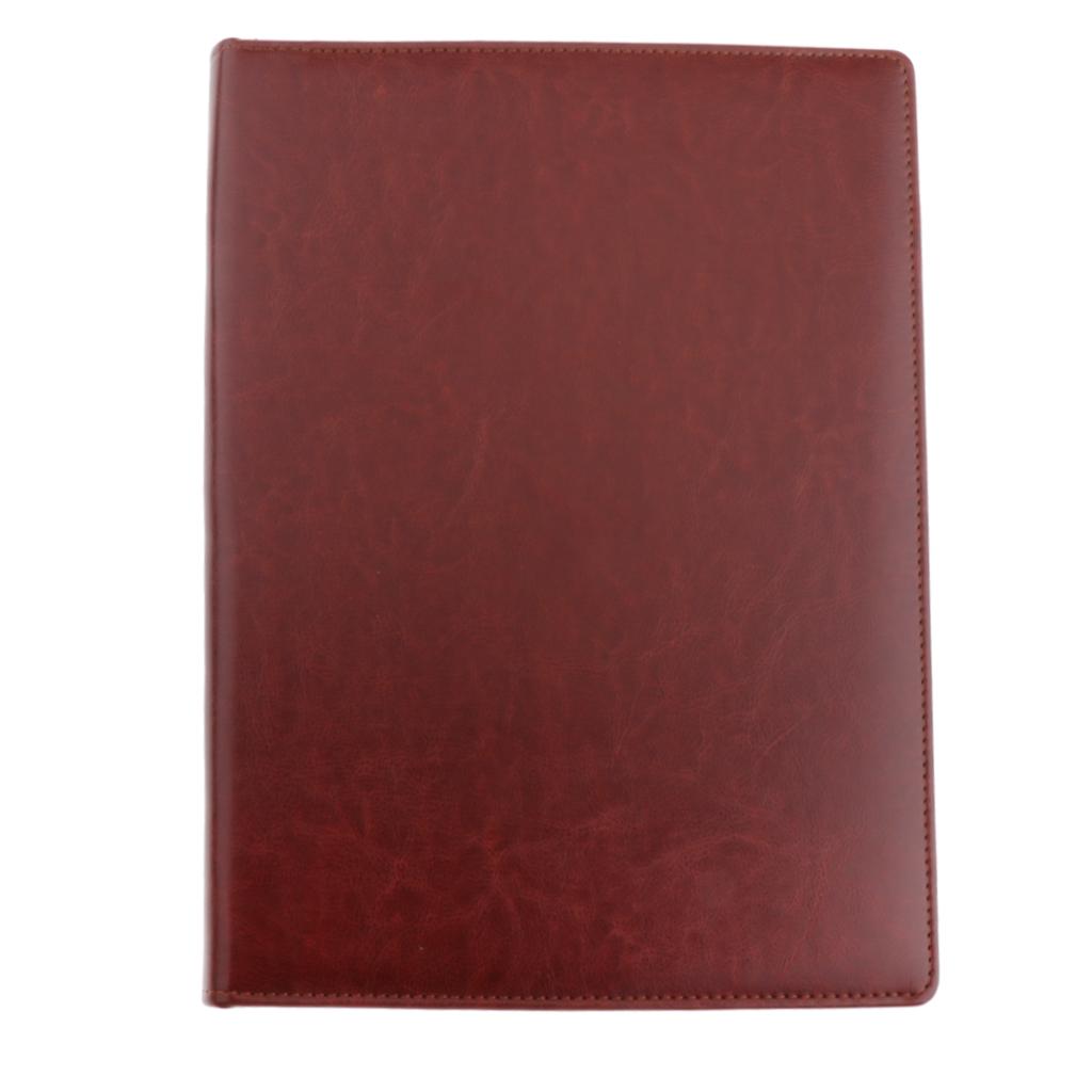 File Folder Paper Organizer Document Holder Writing Pad PU Leather Dark Brown