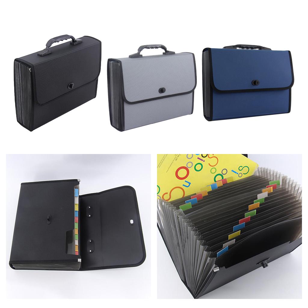 A4 Expanding File Case Paper Organizer File Folder Document Bag Black