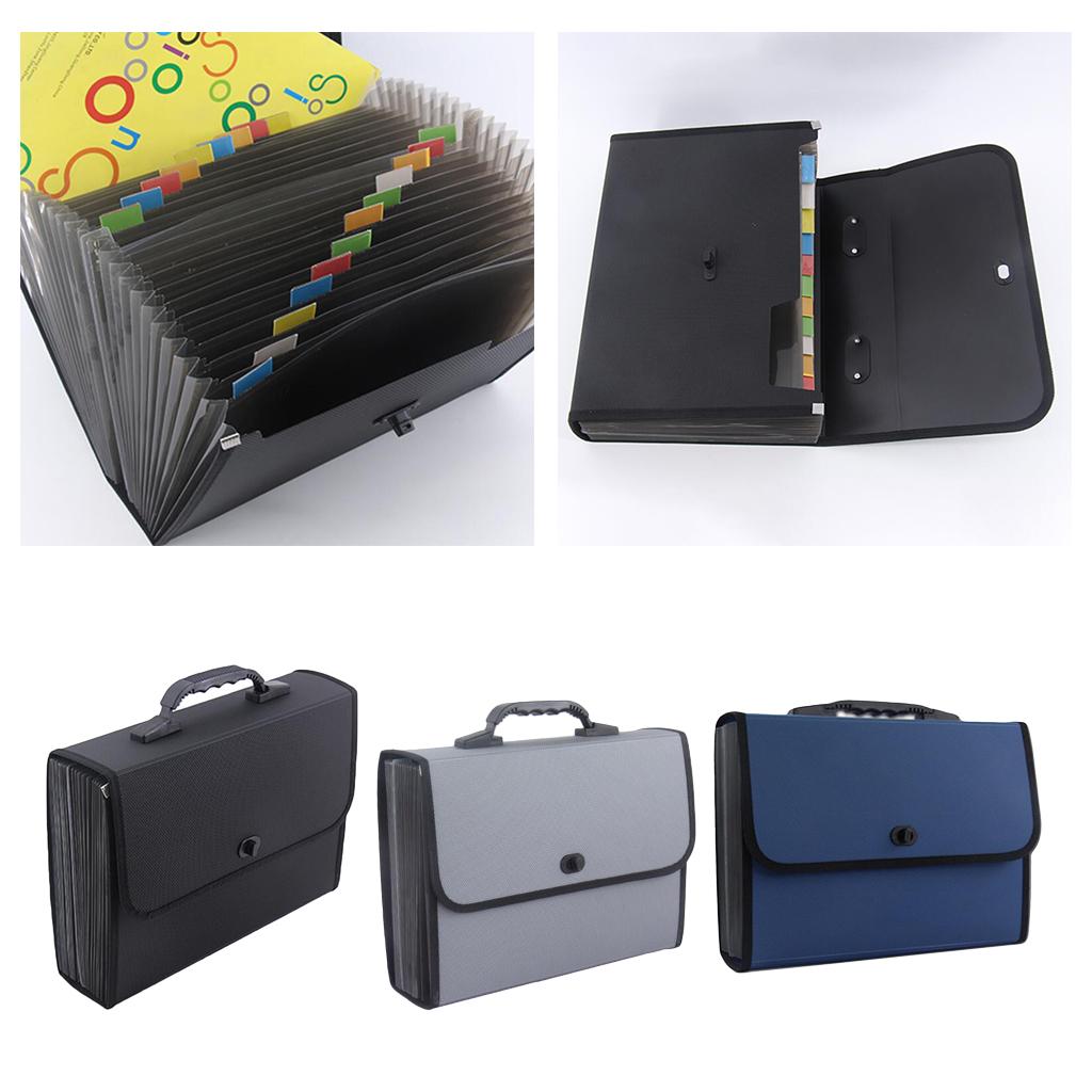 A4 Expanding File Case Paper Organizer File Folder Document Bag Black