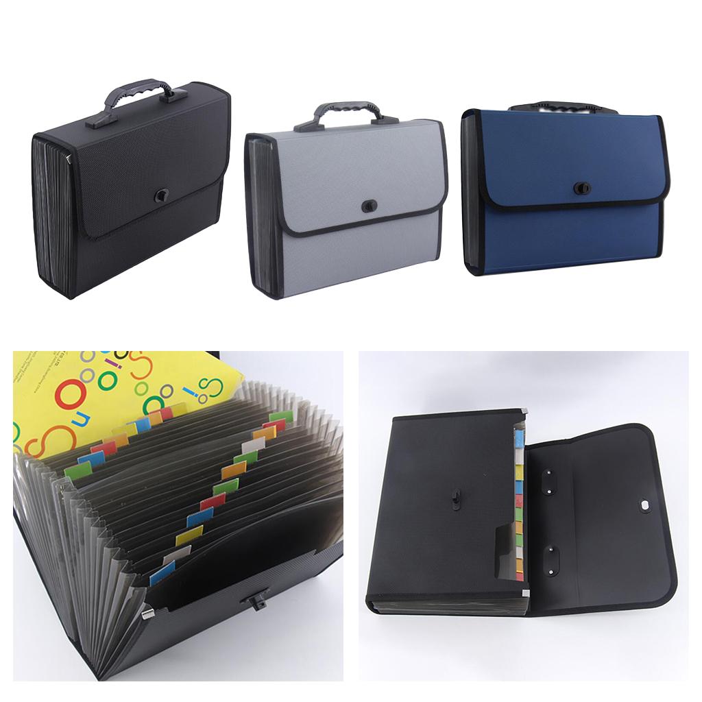 A4 Expanding File Case Paper Organizer File Folder Document Bag Black