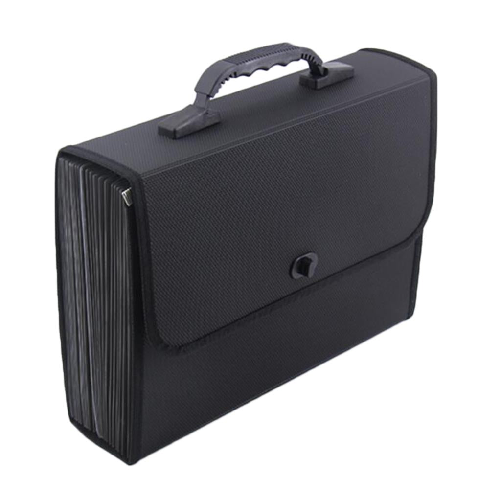 A4 Expanding File Case Paper Organizer File Folder Document Bag Black