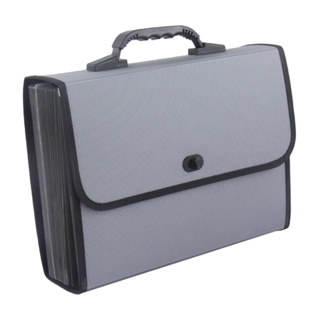 A4 Expanding File Case Paper Organizer File Folder Document Bag Gray