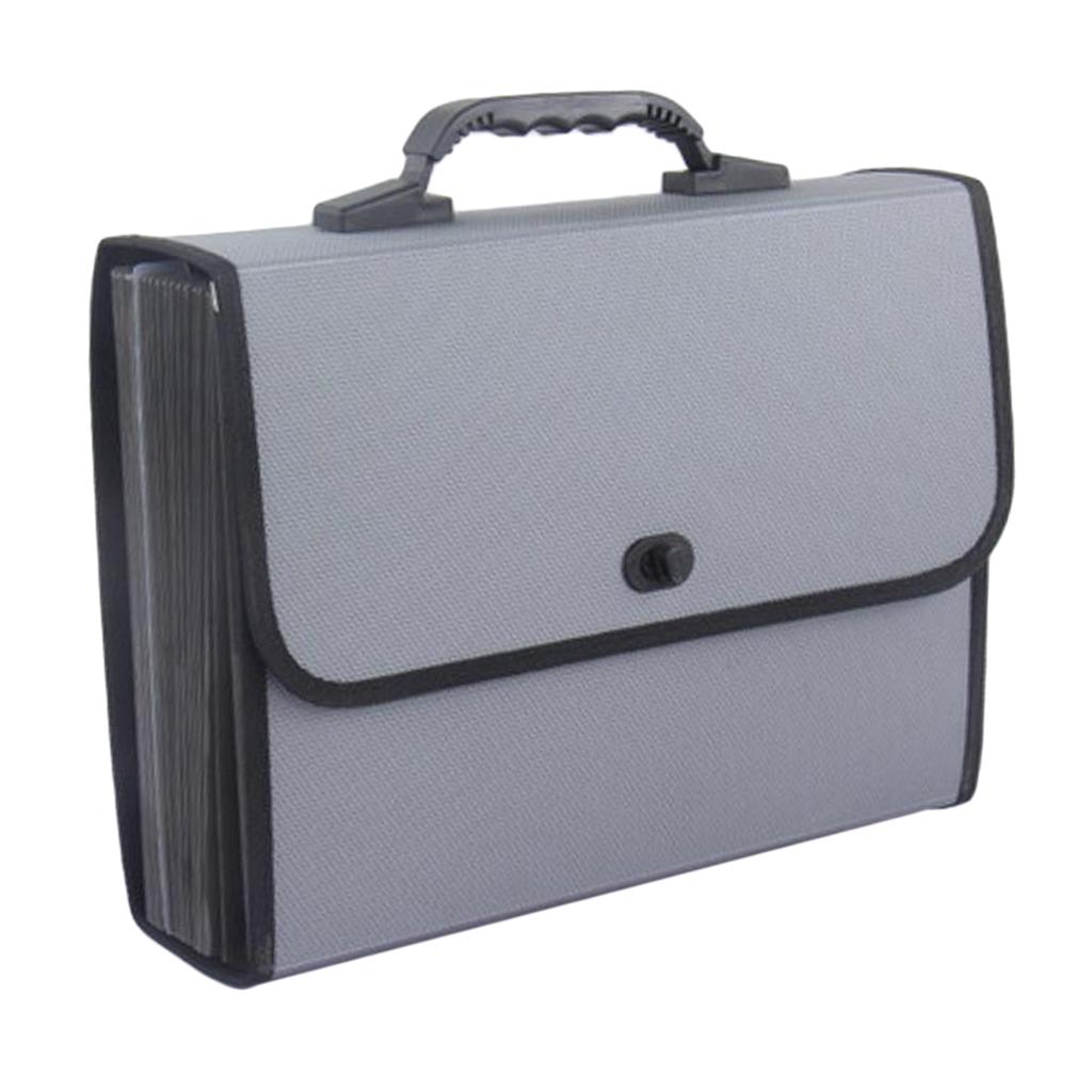 A4 Expanding File Case Paper Organizer File Folder Document Bag Gray