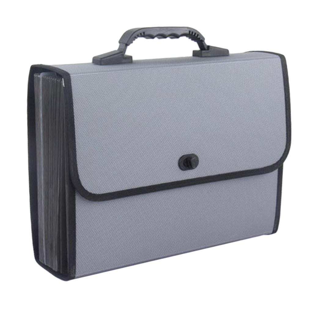 A4 Expanding File Case Paper Organizer File Folder Document Bag Gray