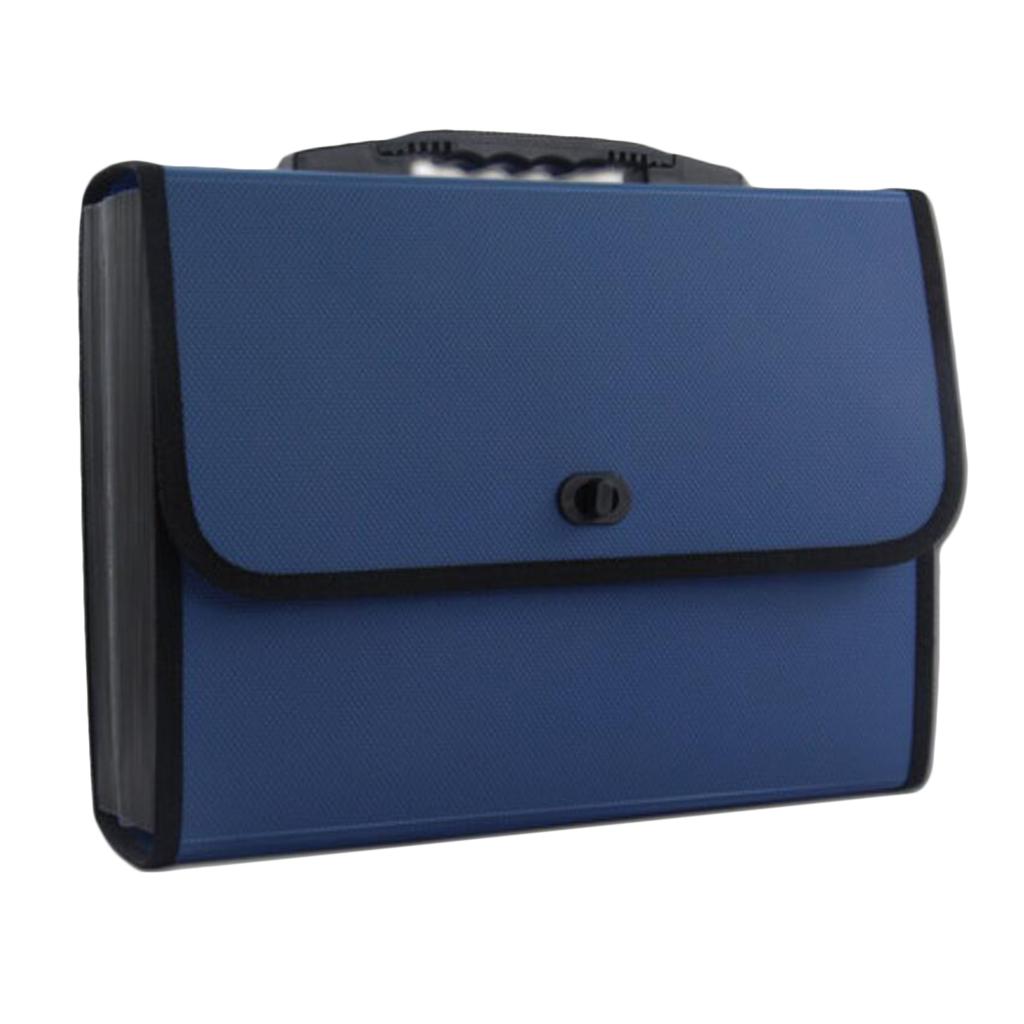 A4 Expanding File Case Paper Organizer File Folder Document Bag Blue