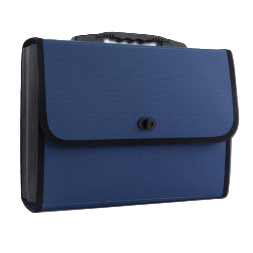 A4 Expanding File Case Paper Organizer File Folder Document Bag Blue