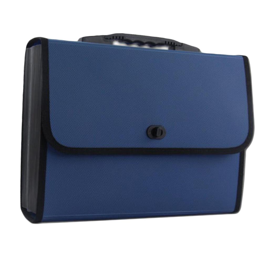 A4 Expanding File Case Paper Organizer File Folder Document Bag Blue