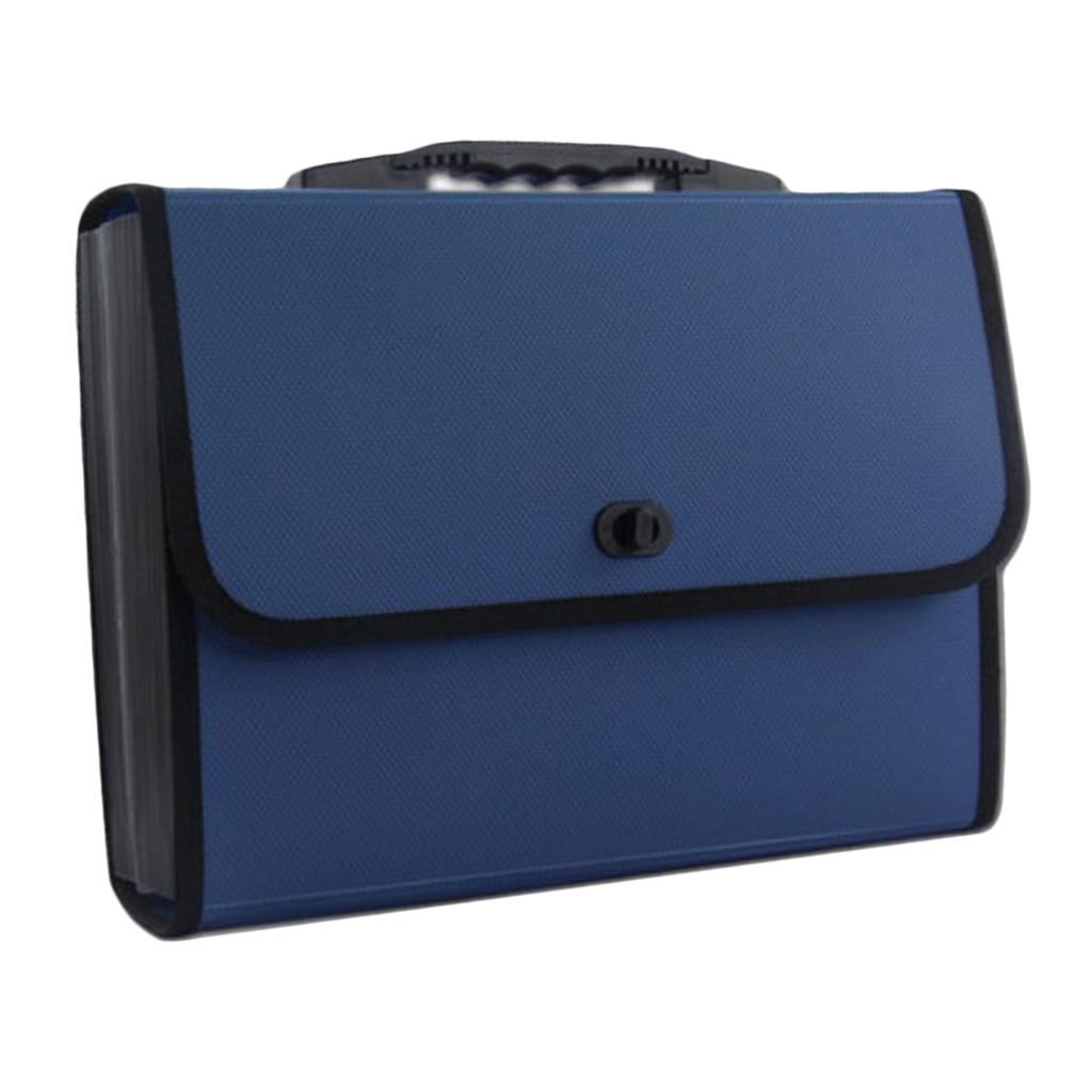 A4 Expanding File Case Paper Organizer File Folder Document Bag Blue