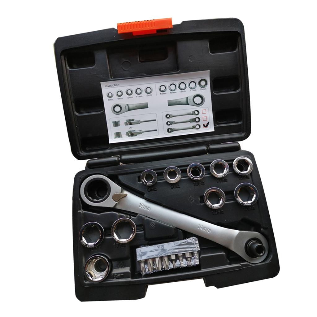 28pcs Repair Tool Sets Wrench Socket Screwdriver Hand Tools