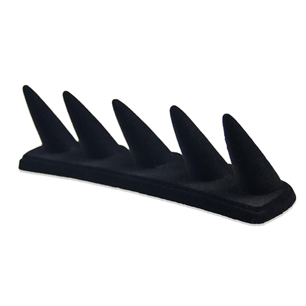 Black Velvet Finger Fingertip Ring Holder Rack Jewelry Storage Showcase 18.5x4.5cm