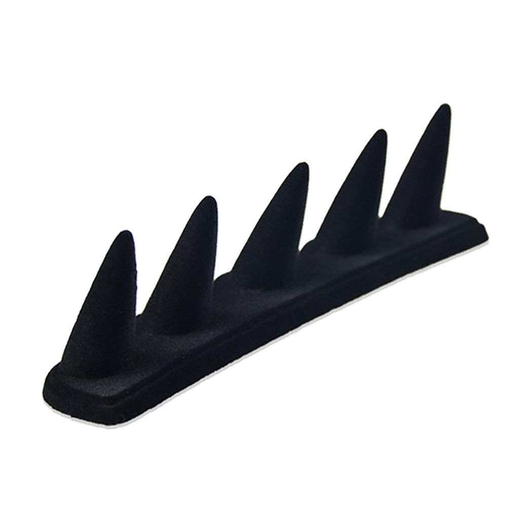 Black Velvet Finger Fingertip Ring Holder Rack Jewelry Storage Showcase 18.5x4.5cm