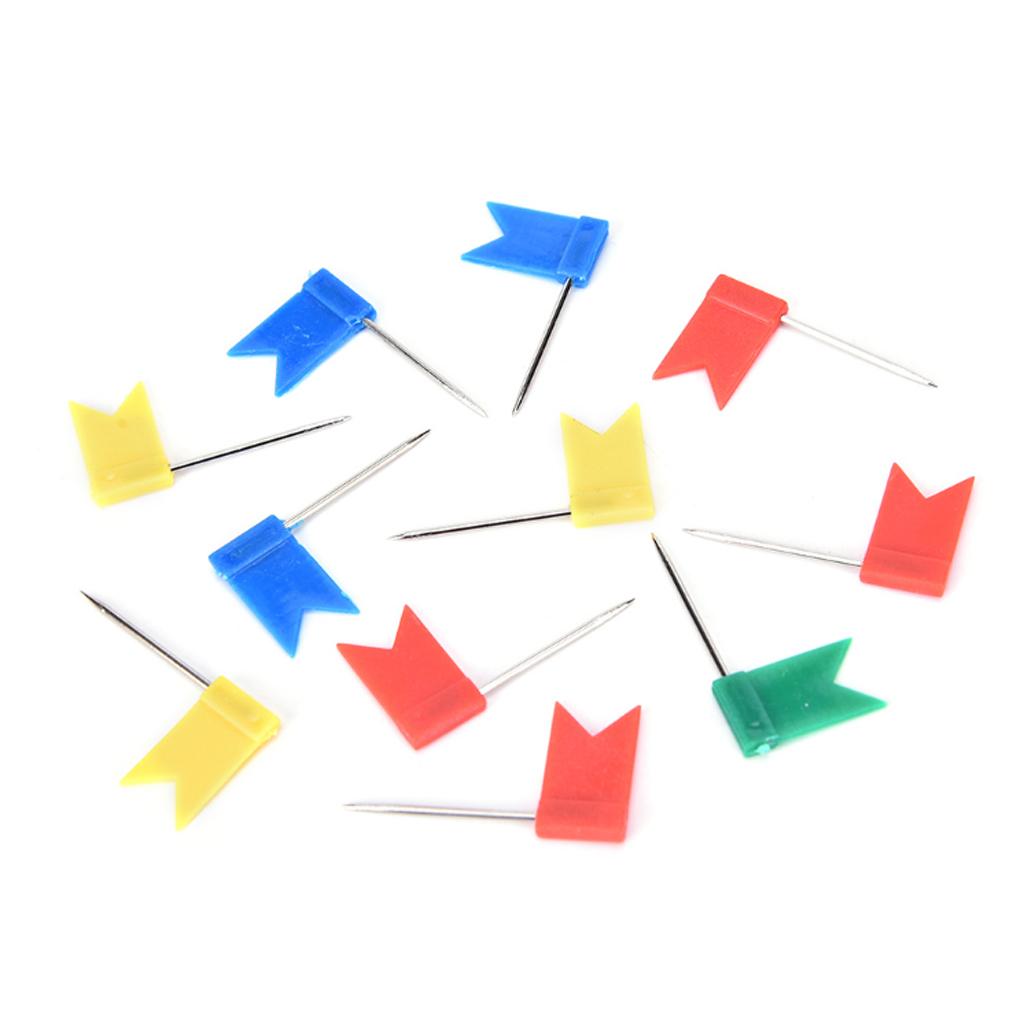 300Pieces Map Flag Push Tacks Pins for Craft Office & Cork Notice Boards