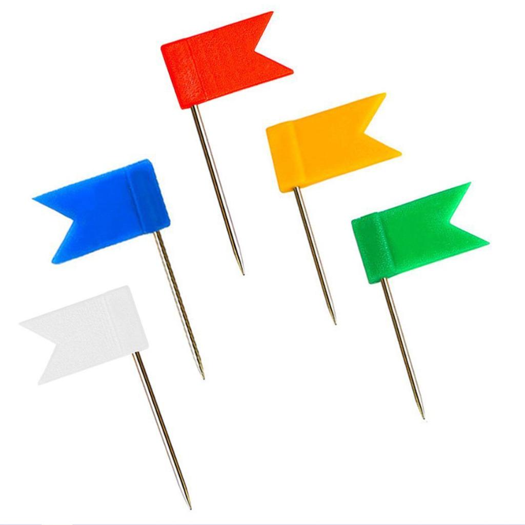 300Pieces Map Flag Push Tacks Pins for Craft Office & Cork Notice Boards