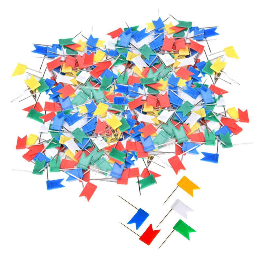 300Pieces Map Flag Push Tacks Pins for Craft Office & Cork Notice Boards