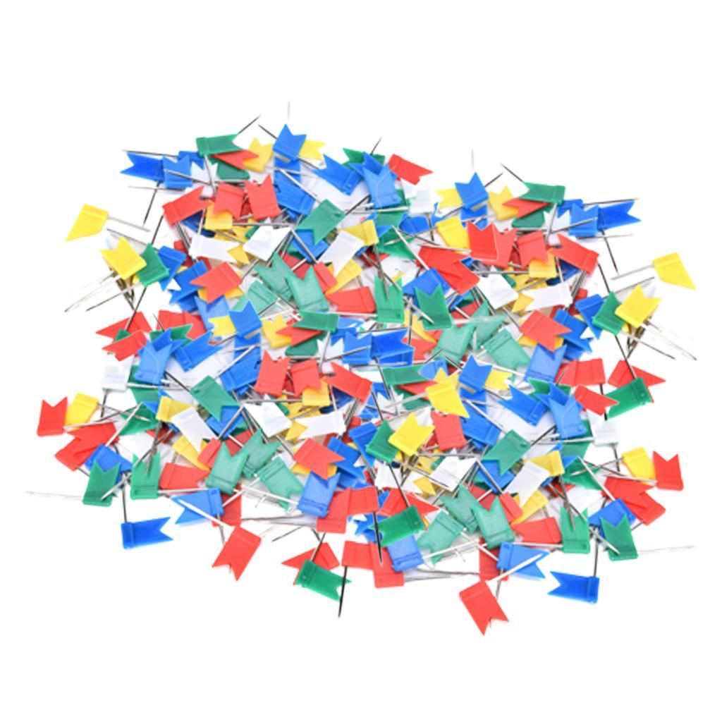 300Pieces Map Flag Push Tacks Pins for Craft Office & Cork Notice Boards
