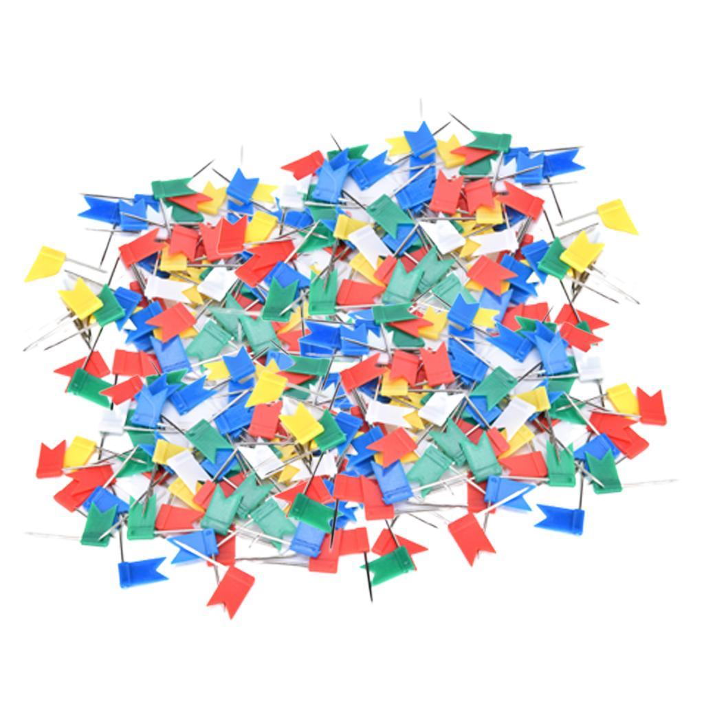 300Pieces Map Flag Push Tacks Pins for Craft Office & Cork Notice Boards