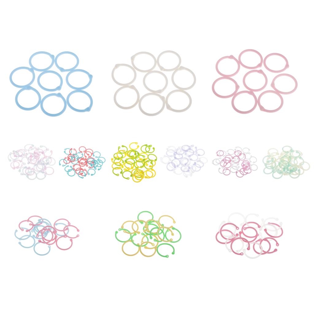 Colored Easy Ring Paper Book Loose Leaf Binder Circles S Clear Pink+Blue