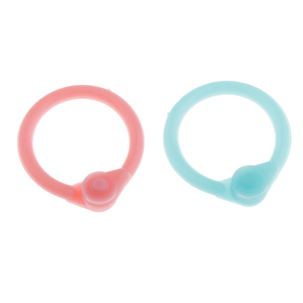 Colored Easy Ring Paper Book Loose Leaf Binder Circles S Pink+Blue