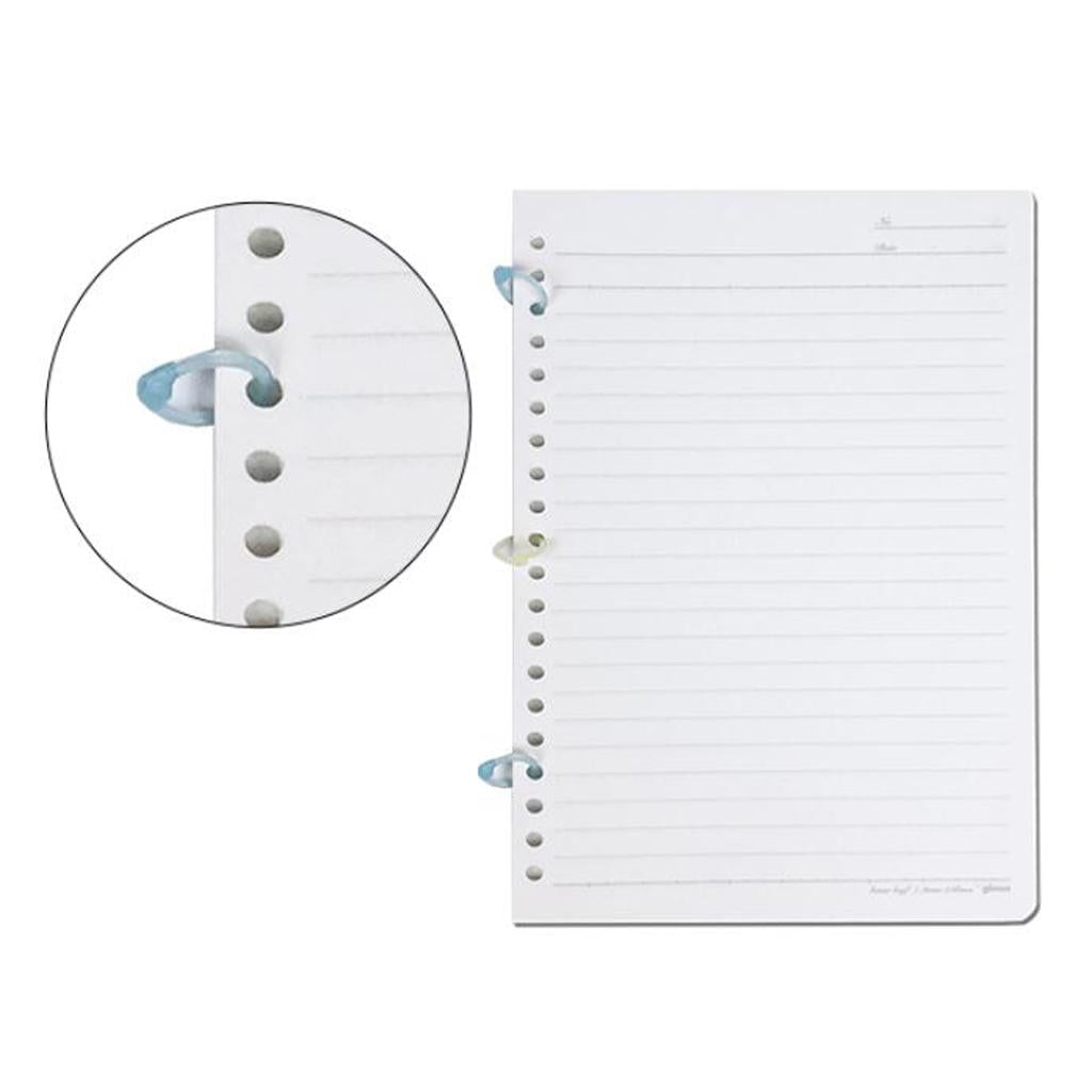 Colored Easy Ring Paper Book Loose Leaf Binder Circles S Pink+Blue
