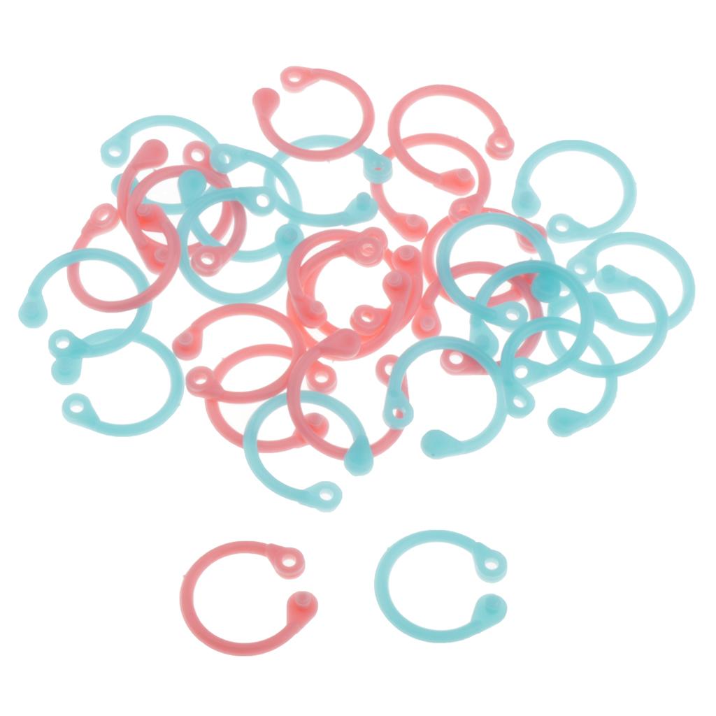Colored Easy Ring Paper Book Loose Leaf Binder Circles S Pink+Blue