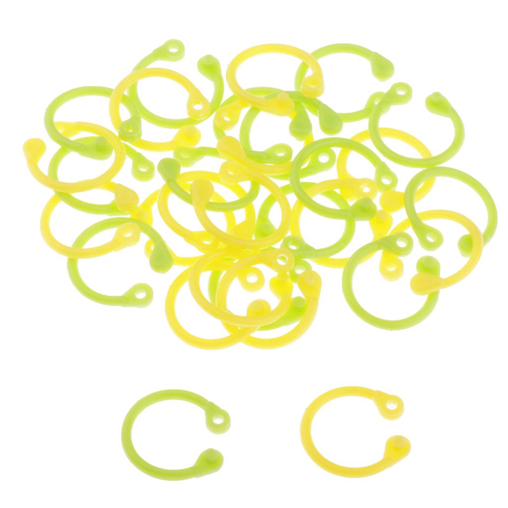 Colored Easy Ring Paper Book Loose Leaf Binder Circles S Green+yellow