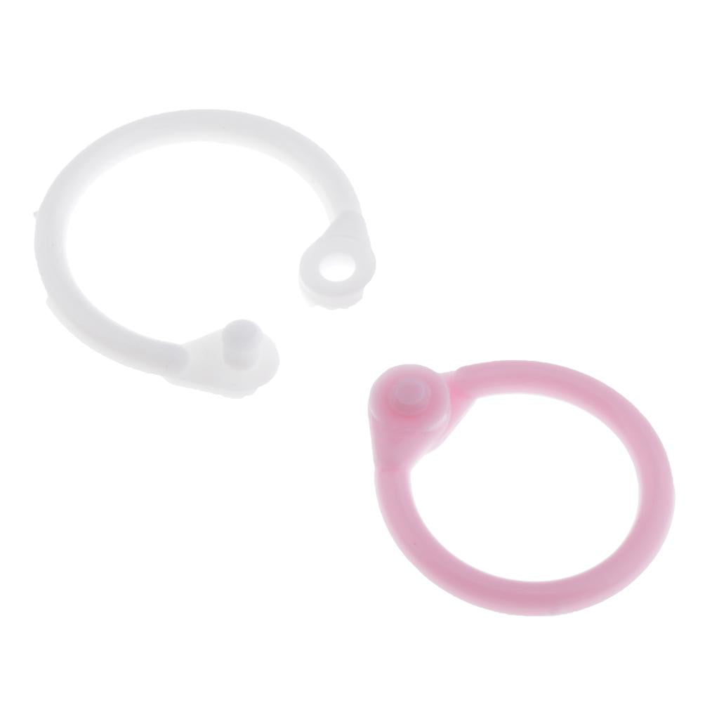 Colored Easy Ring Paper Book Loose Leaf Binder Circles S White+PInk