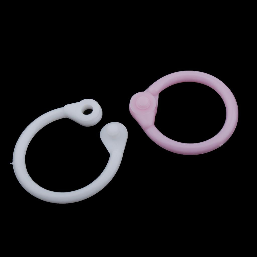 Colored Easy Ring Paper Book Loose Leaf Binder Circles S White+PInk