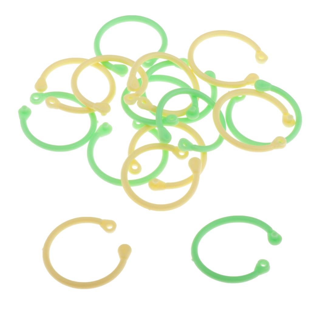 Colored Easy Ring Paper Book Loose Leaf Binder Circles L Green+Yellow