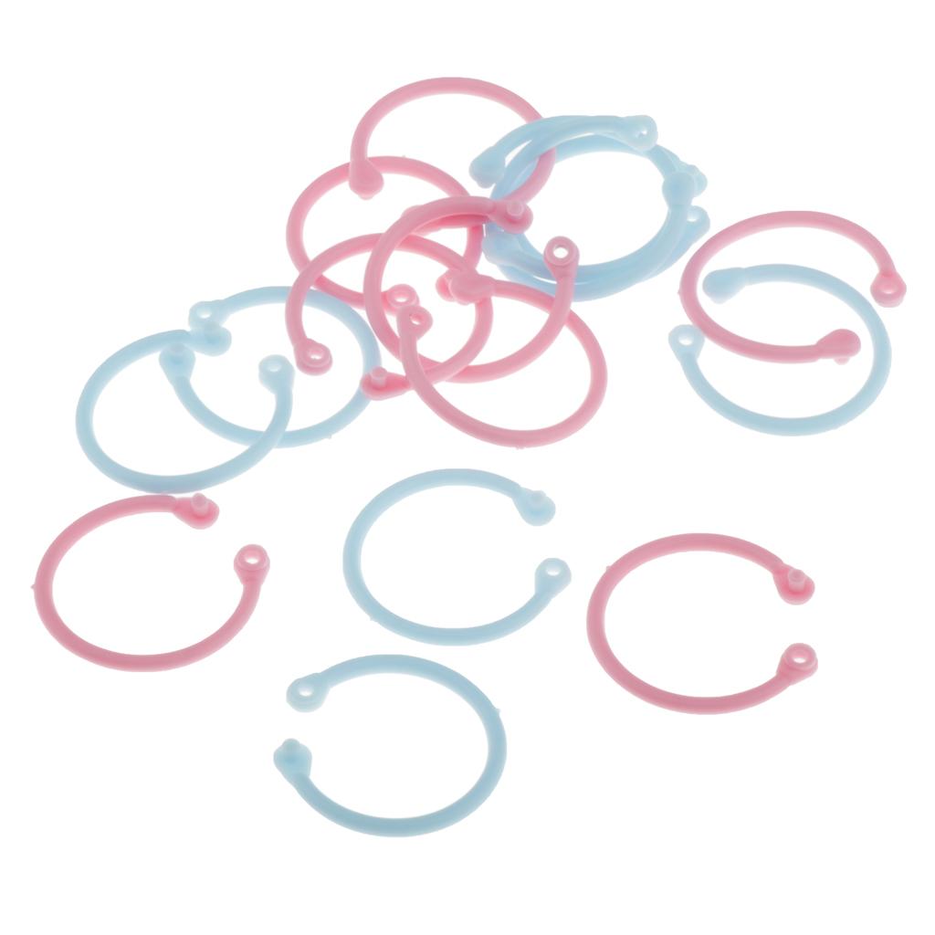 Colored Easy Ring Paper Book Loose Leaf Binder Circles L Pink+Blue