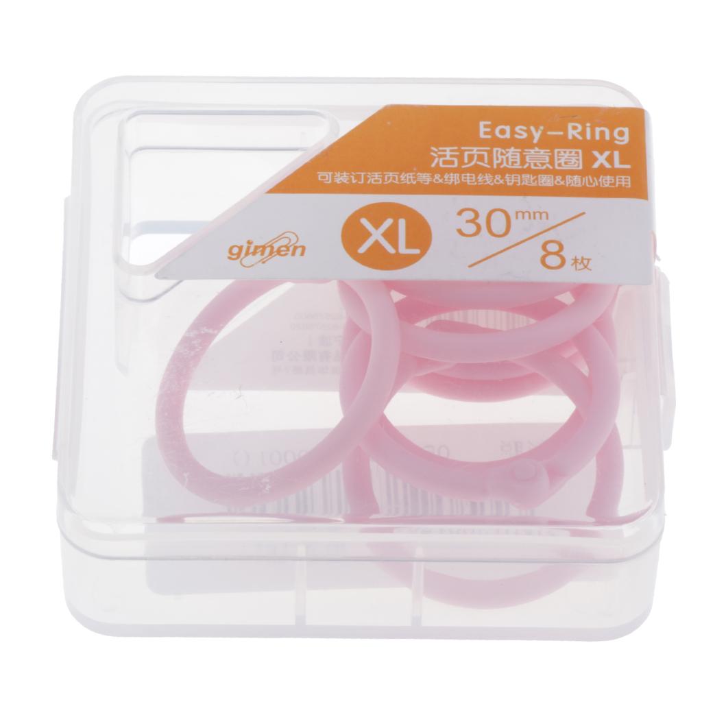 Colored Easy Ring Paper Book Loose Leaf Binder Circles XL Pink