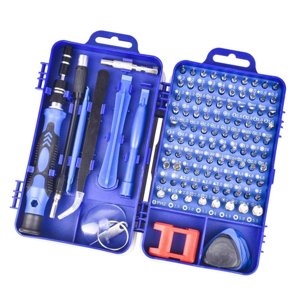 115-IN-1 Steel Screwdriver Set for Watch Repairing Tool Kit Blue