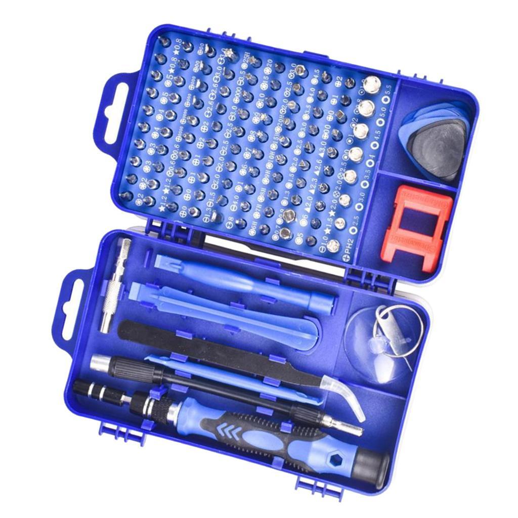 115-IN-1 Steel Screwdriver Set for Watch Repairing Tool Kit Blue