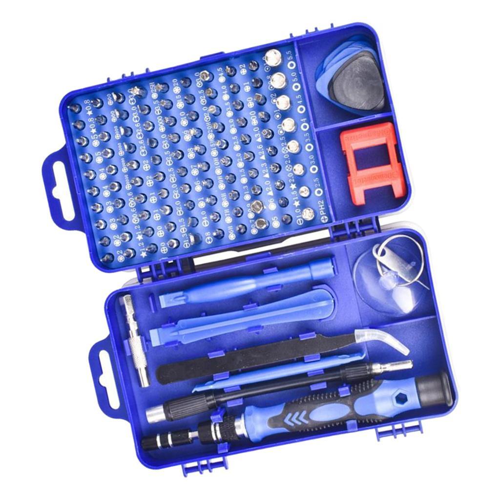 115-IN-1 Steel Screwdriver Set for Watch Repairing Tool Kit Blue