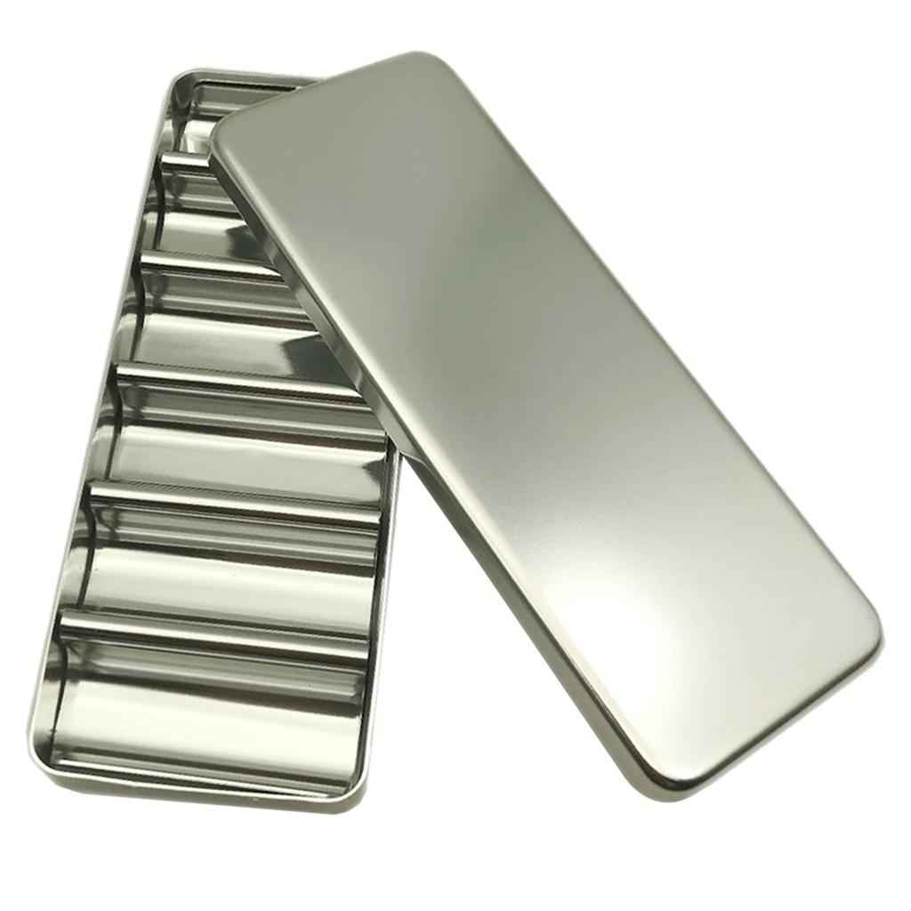 6-grid Dental Disinfection Box Bur Holder Lab Tools Equipment Accs Silver