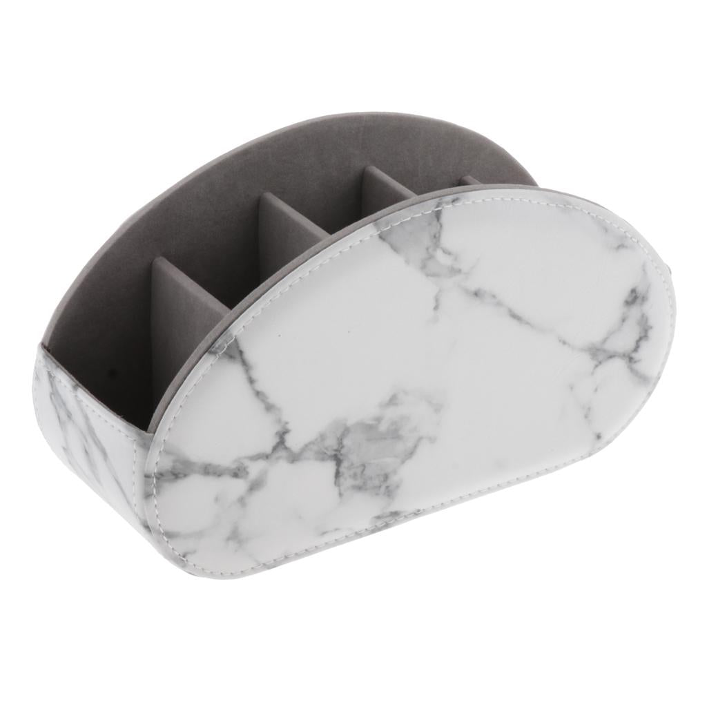 PU Leather Vintage Home Office Desktop Storage Holder Box Organizer White