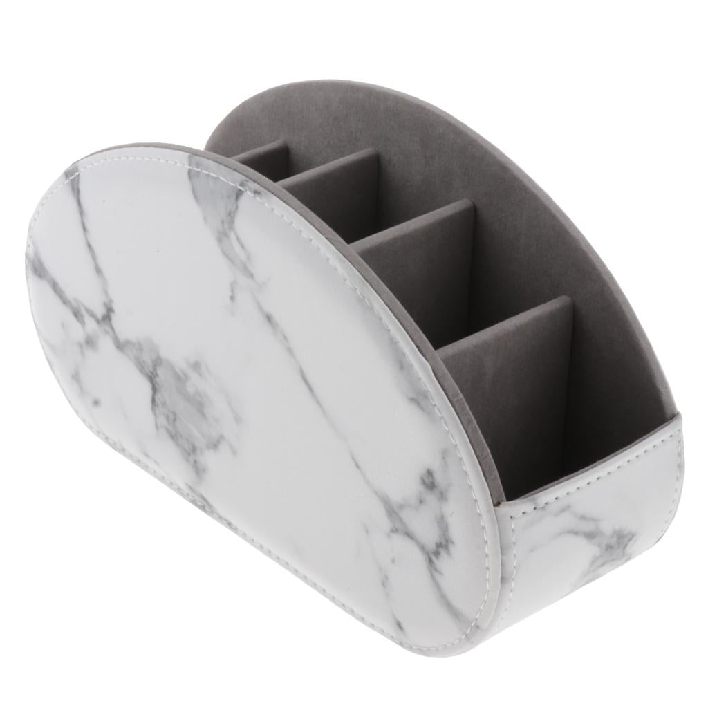 PU Leather Vintage Home Office Desktop Storage Holder Box Organizer White