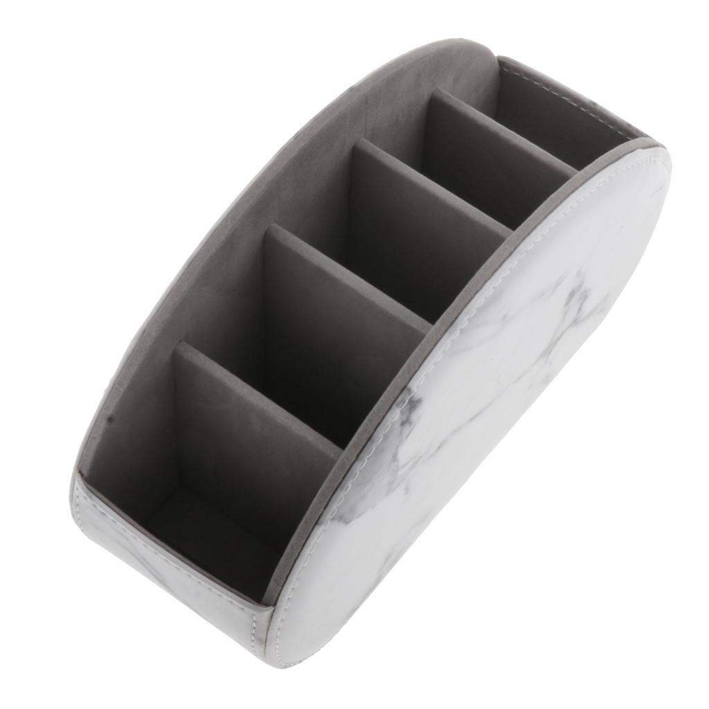 PU Leather Vintage Home Office Desktop Storage Holder Box Organizer White