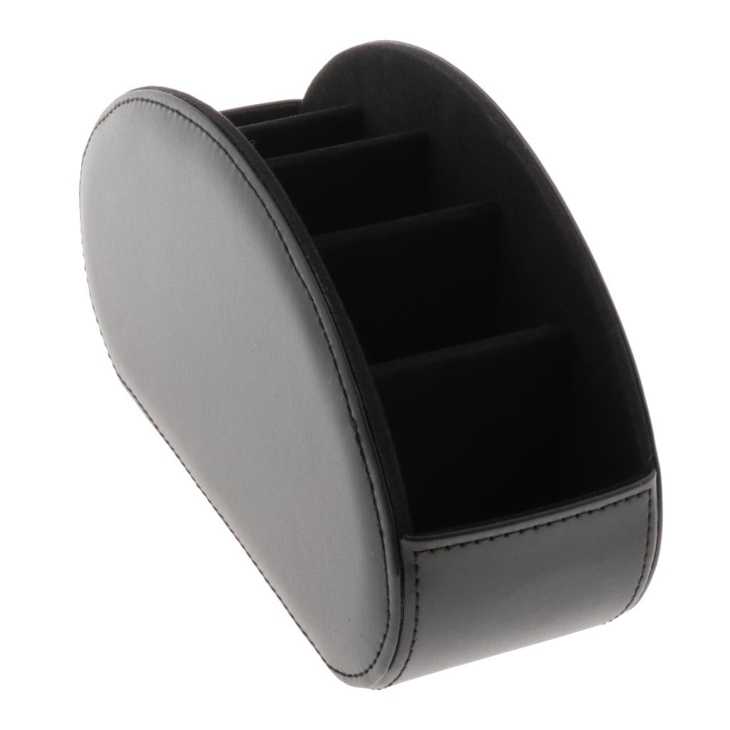 PU Leather Vintage Home Office Desktop Storage Holder Box Organizer Black
