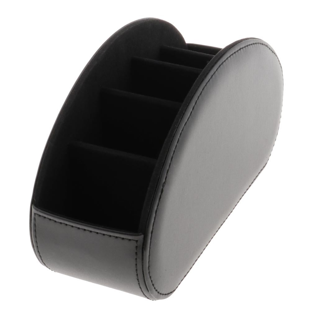 PU Leather Vintage Home Office Desktop Storage Holder Box Organizer Black