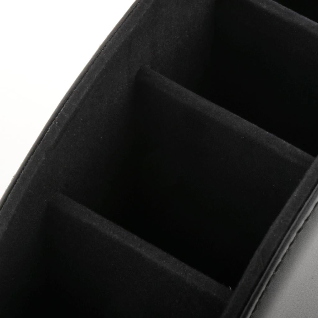 PU Leather Vintage Home Office Desktop Storage Holder Box Organizer Black